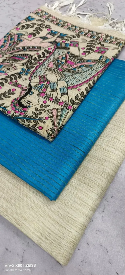 Premium Dupion Silk Elegance — Screen Print Edition